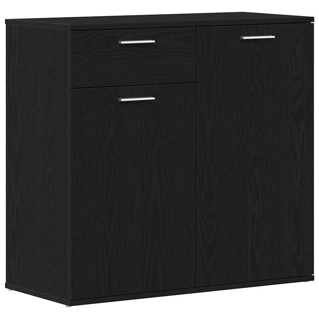 Sideboard Engineered Wood Black 80x36x75cm Storage Cabinet Buffet