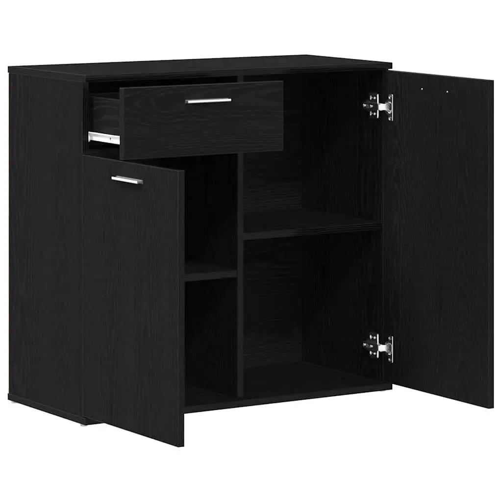 Sideboard Engineered Wood Black 80x36x75cm Storage Cabinet Buffet
