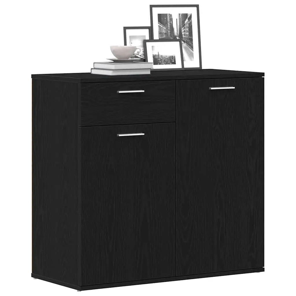 Sideboard Engineered Wood Black 80x36x75cm Storage Cabinet Buffet