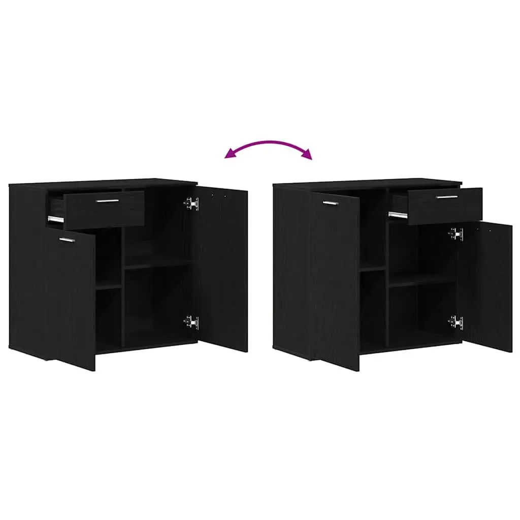Sideboard Engineered Wood Black 80x36x75cm Storage Cabinet Buffet