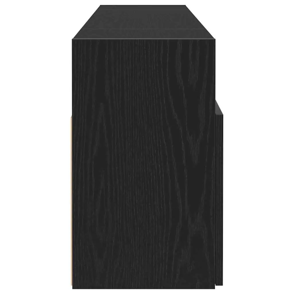 TV Cabinet Engineered Wood 120cm Black Oak with RGB LED Lights
