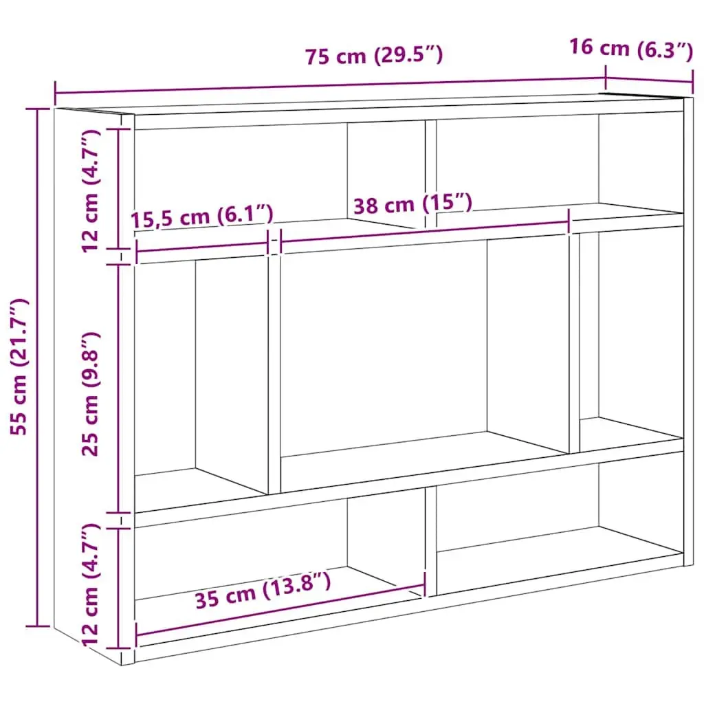 Wall Shelf Solid Acacia Wood 75 x 16 x 55 cm Brown Floating Storage Organizer