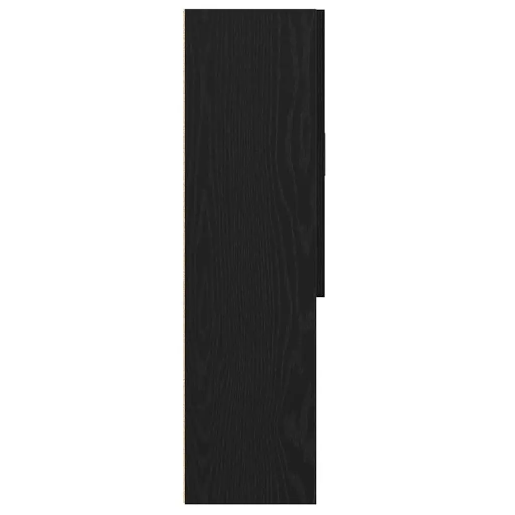 Washing Machine Cabinet Engineered Wood 70.5 x 25.5 x 90 cm Black Oak Storage Organiser Bathroom Laundry Room