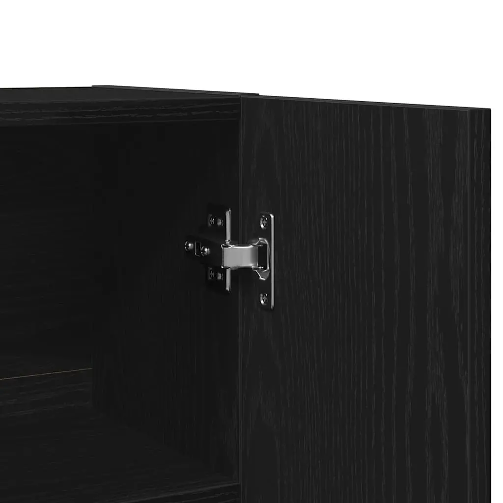 Washing Machine Cabinet Engineered Wood 70.5 x 25.5 x 90 cm Black Oak Storage Organiser Bathroom Laundry Room
