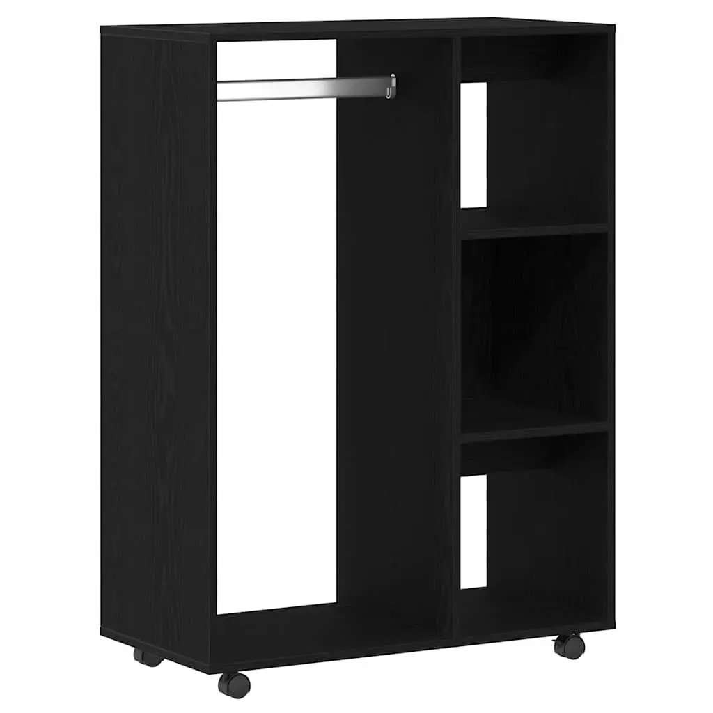 Wardrobe Black Oak 80x40x110 cm Engineered Wood Storage Cabinet Cupboard
