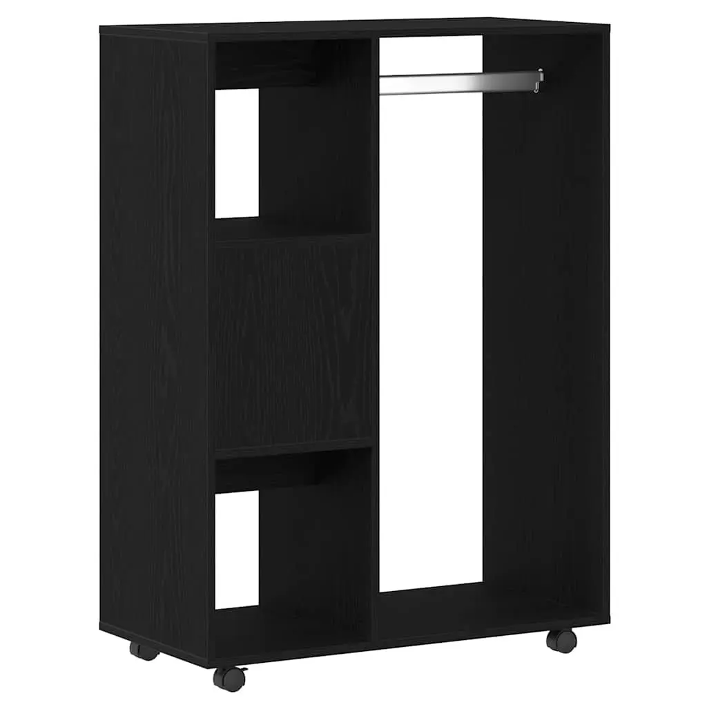 Wardrobe Black Oak 80x40x110 cm Engineered Wood Storage Cabinet Cupboard