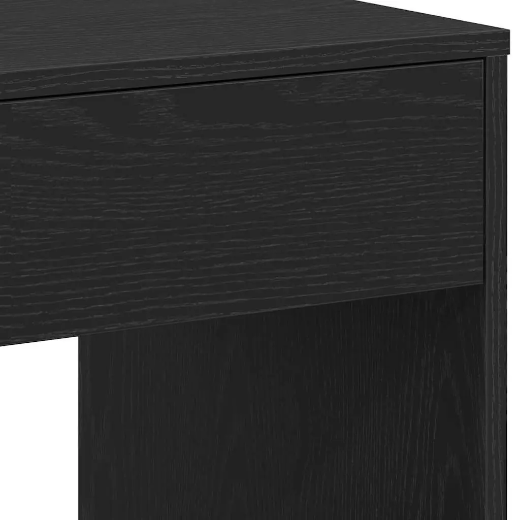 Office Desk Engineered Wood Black 101x50x76.5cm with 2 Drawers for Workspace Storage