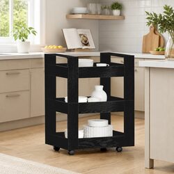 Practical Black Kitchen Trolley for Everyday Cooking Tasks