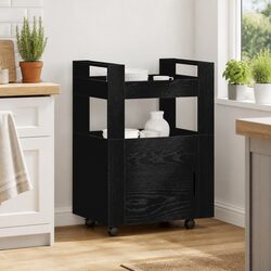 Versatile Black Kitchen Trolley for Any Home Setting