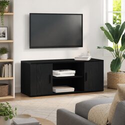 Versatile Black Oak TV Cabinet for Your Home 100x35x40cm