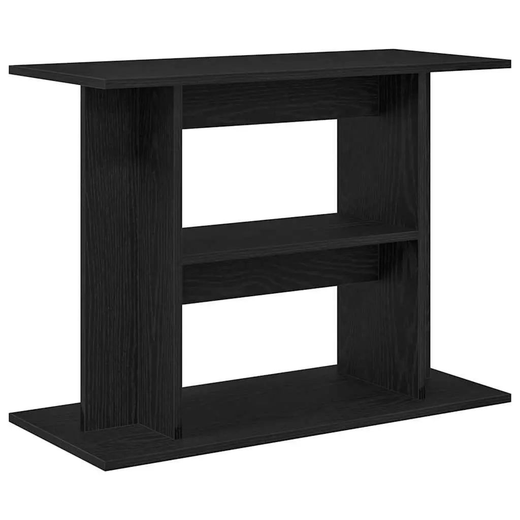 Aquarium Stand Engineered Wood 3-Tier Storage Display Cabinet Black