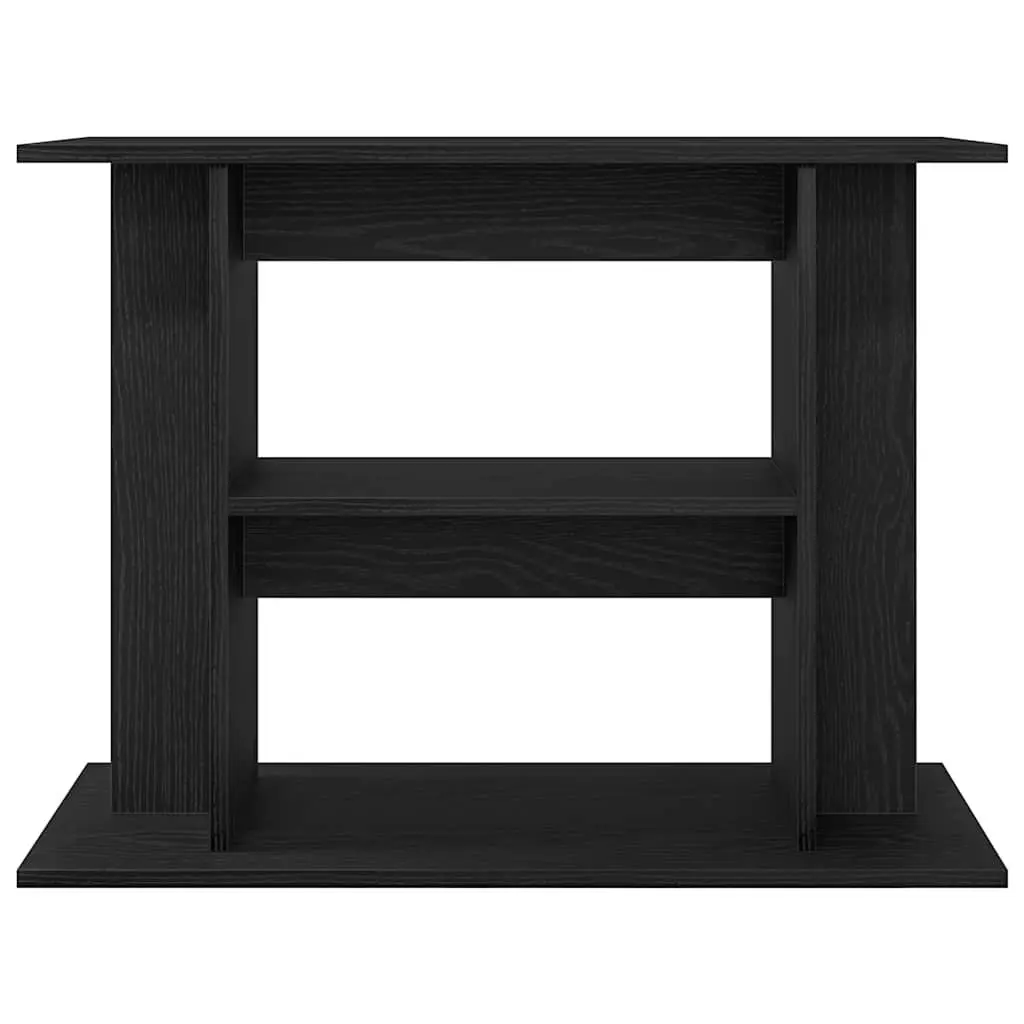 Aquarium Stand Engineered Wood 3-Tier Storage Display Cabinet Black