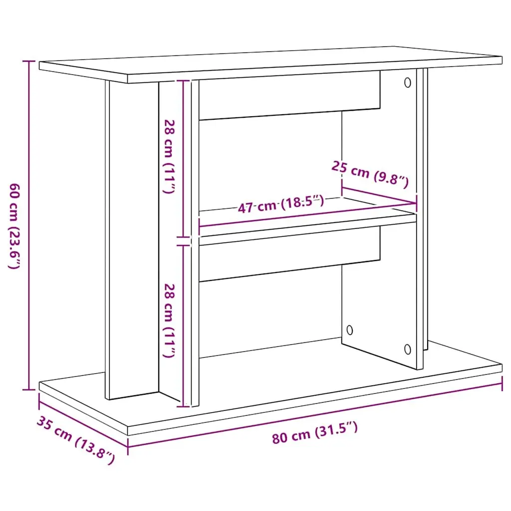 Aquarium Stand Engineered Wood 3-Tier Storage Display Cabinet Black