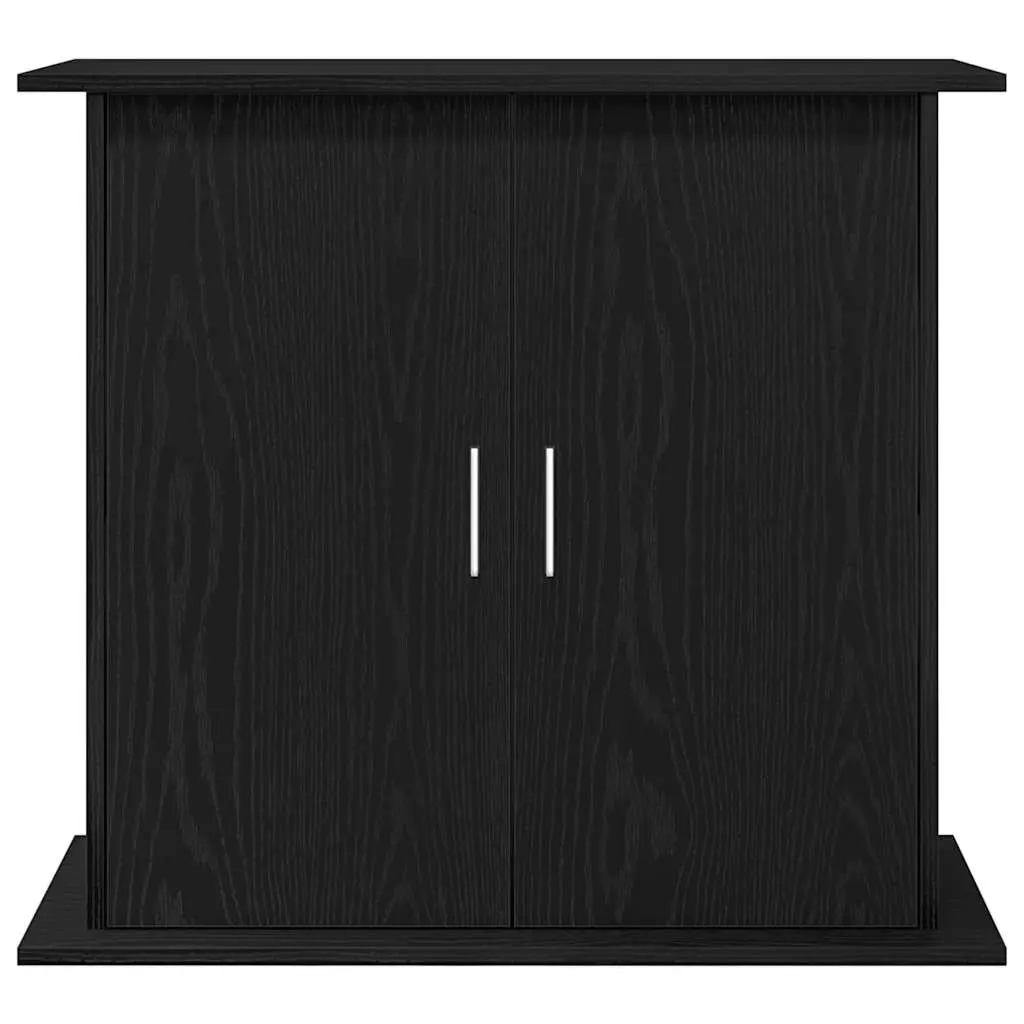 Aquarium Stand Fish Tank Cabinet Black Oak Storage Furniture with Compartments