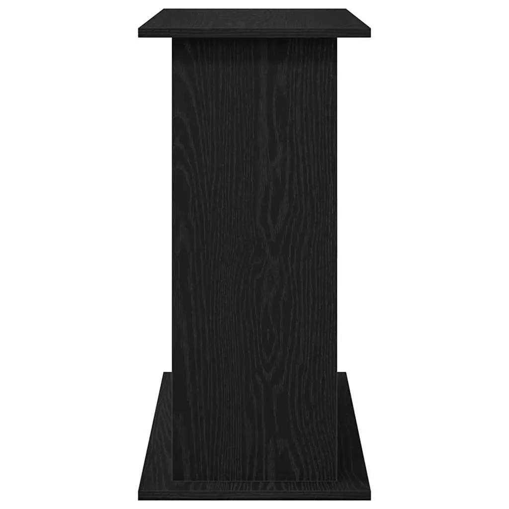 Aquarium Stand Fish Tank Cabinet Black Oak Storage Furniture with Compartments