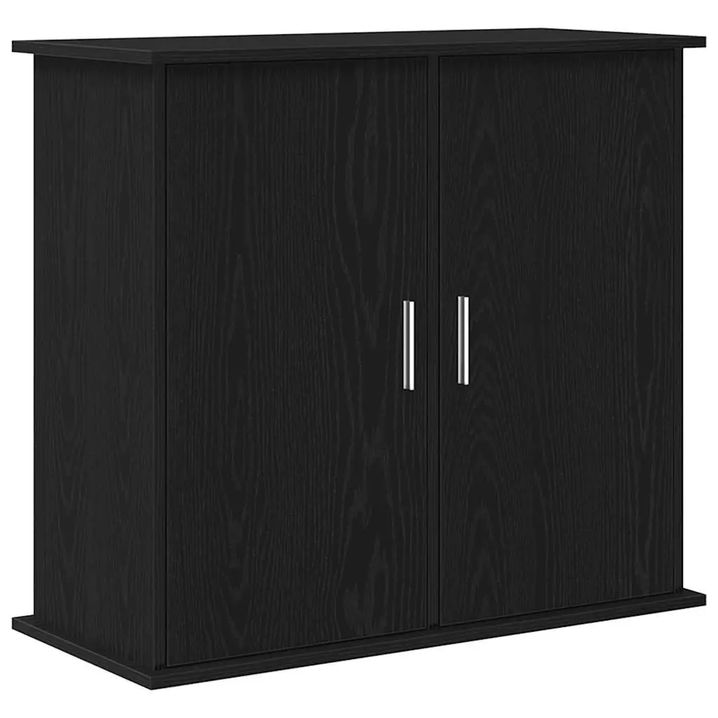Aquarium Stand Fish Tank Cabinet Storage Black Oak Engineered Wood Display