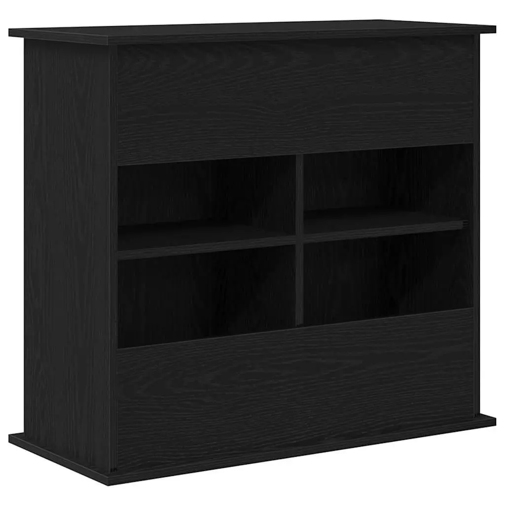 Aquarium Stand Fish Tank Cabinet Storage Black Oak Engineered Wood Display