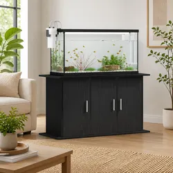Aquarium Stand Fish Tank Cabinet Storage Black Oak 101x41x58cm Engineered Wood