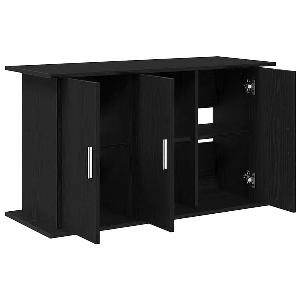 Aquarium Stand Engineered Wood Black Oak 101cm x 41cm x 58cm with Storage Compartments for Fish Tank