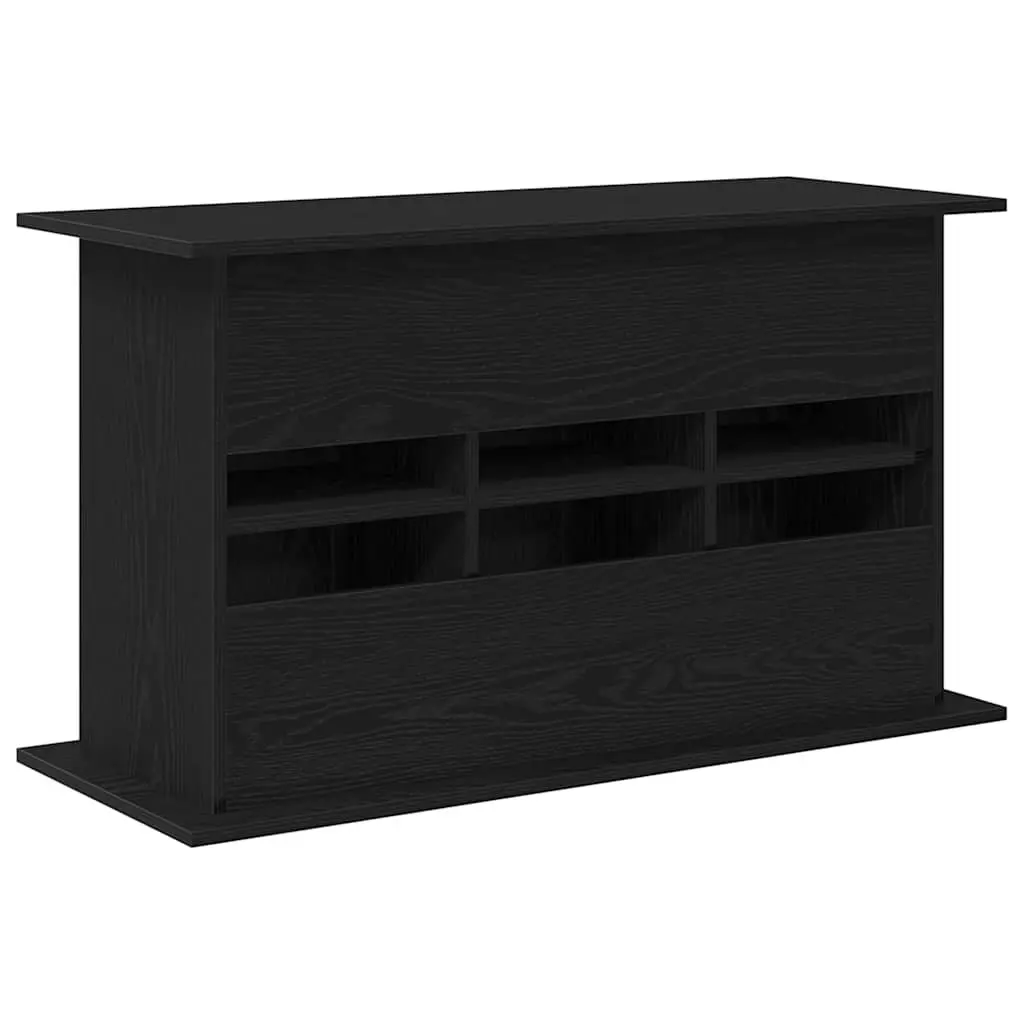 Aquarium Stand Engineered Wood Black Oak 101cm x 41cm x 58cm with Storage Compartments for Fish Tank