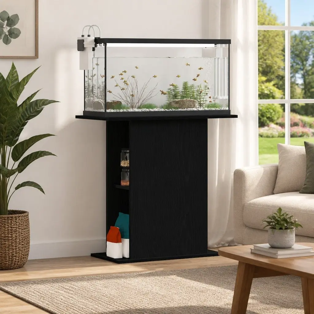 Aquarium Stand in Black Oak for Home Use