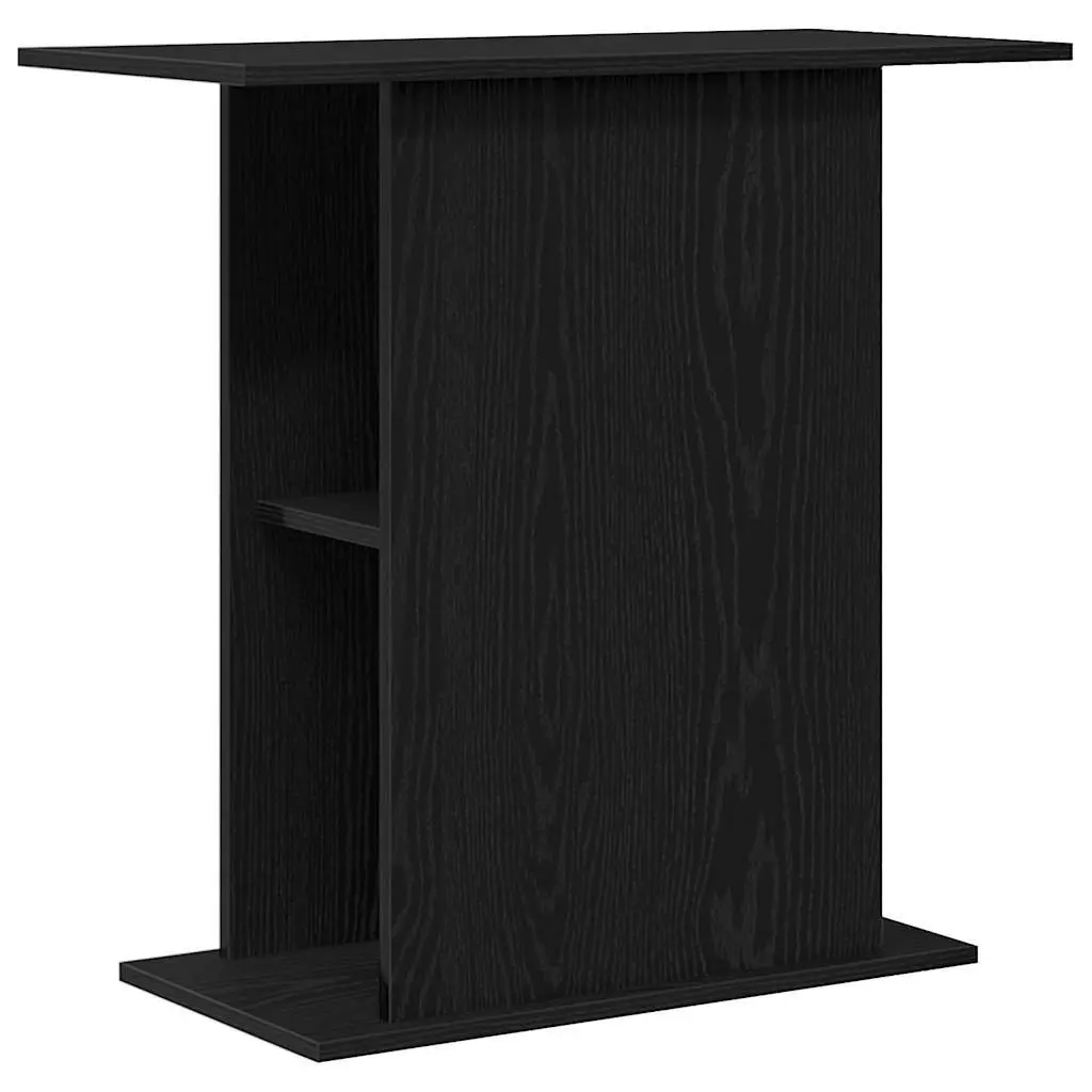 Aquarium Stand Engineered Wood Black Oak Storage Organizer 75W x 36D x 72.5H cm