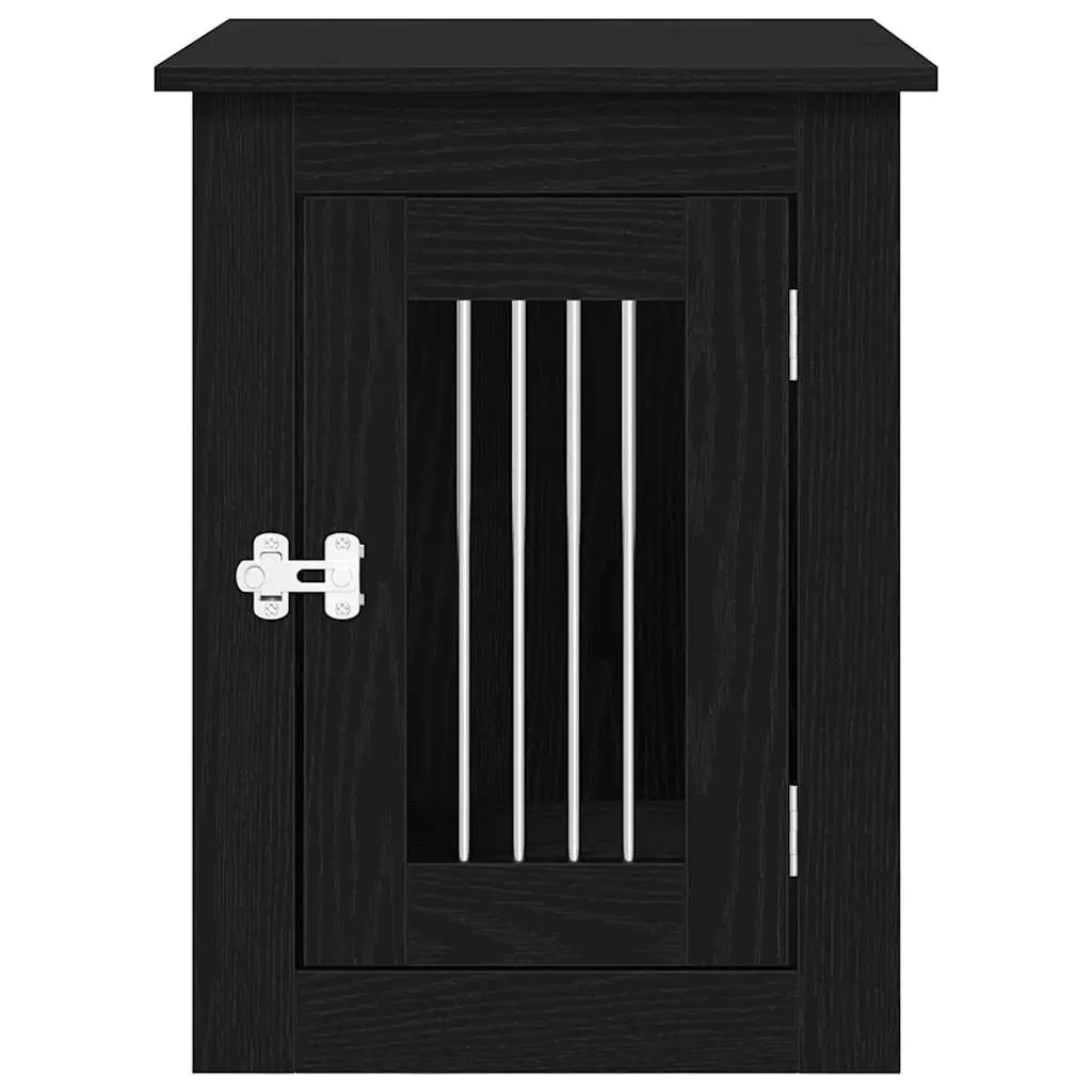 Dog Crate Furniture End Table Black Oak 45x62x59cm Engineered Wood Cage