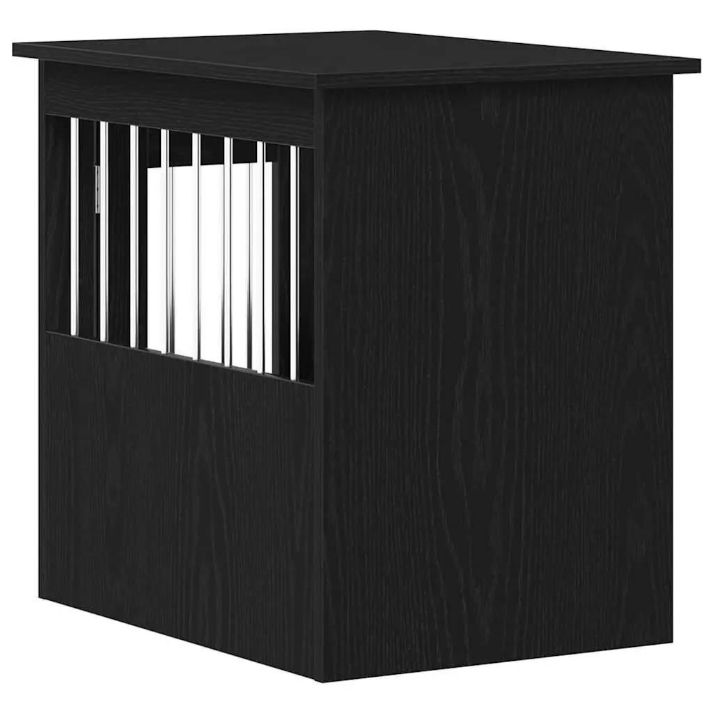 Dog Crate Furniture End Table Black Oak 45x62x59cm Engineered Wood Cage