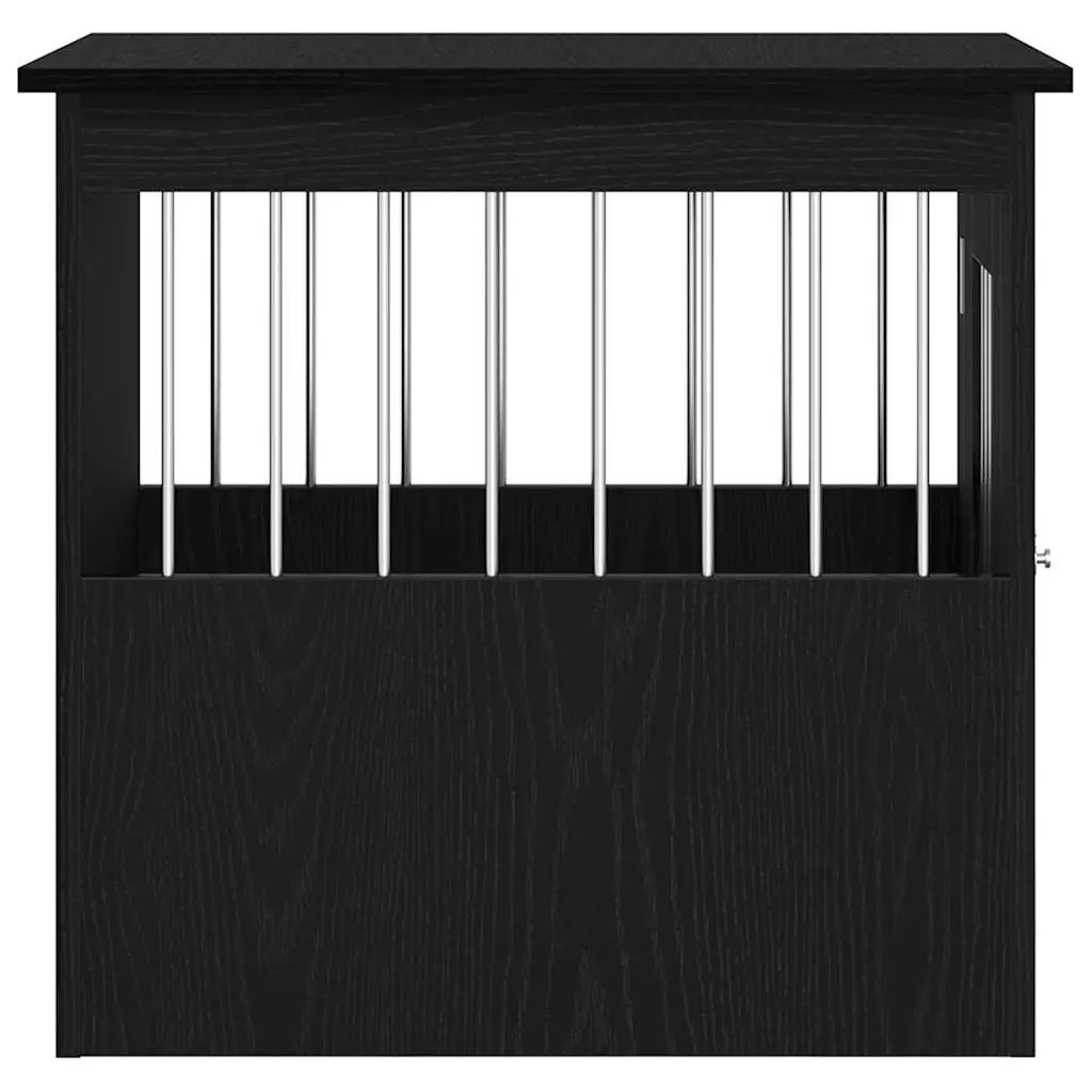 Dog Crate Furniture End Table Black Oak 45x62x59cm Engineered Wood Cage