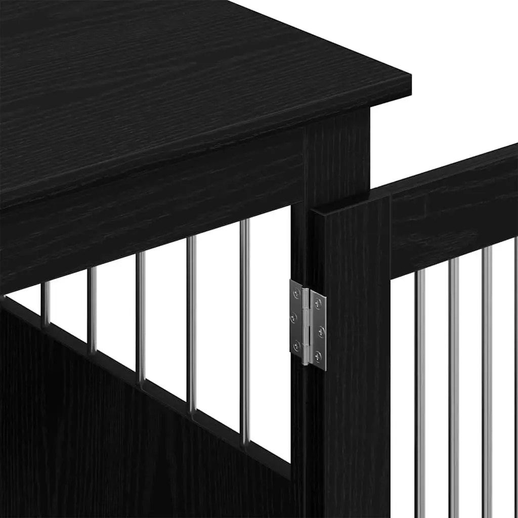 Dog Crate Furniture End Table Black Oak 45x62x59cm Engineered Wood Cage