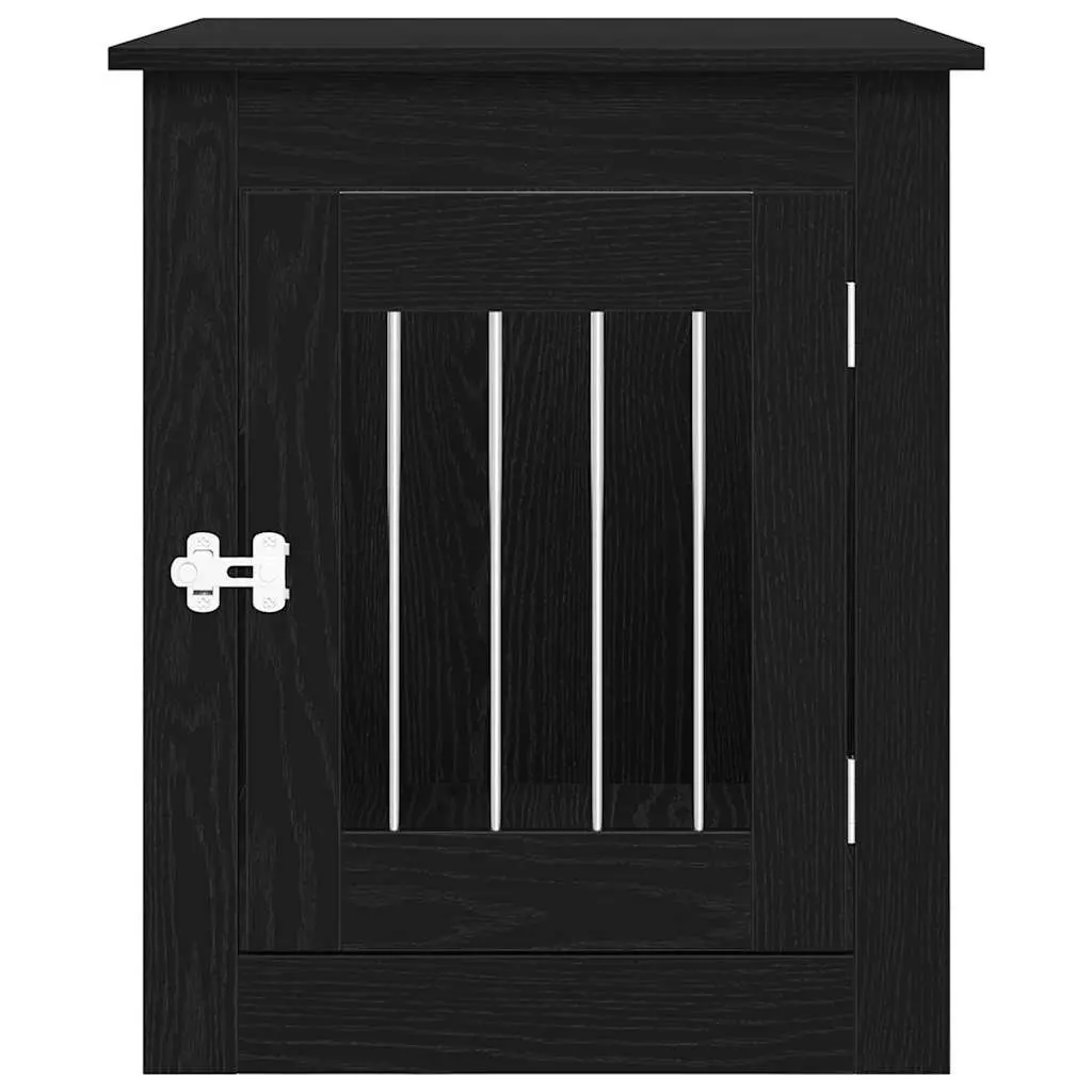 Dog Crate Furniture End Table Engineered Wood Black 55x75x65cm