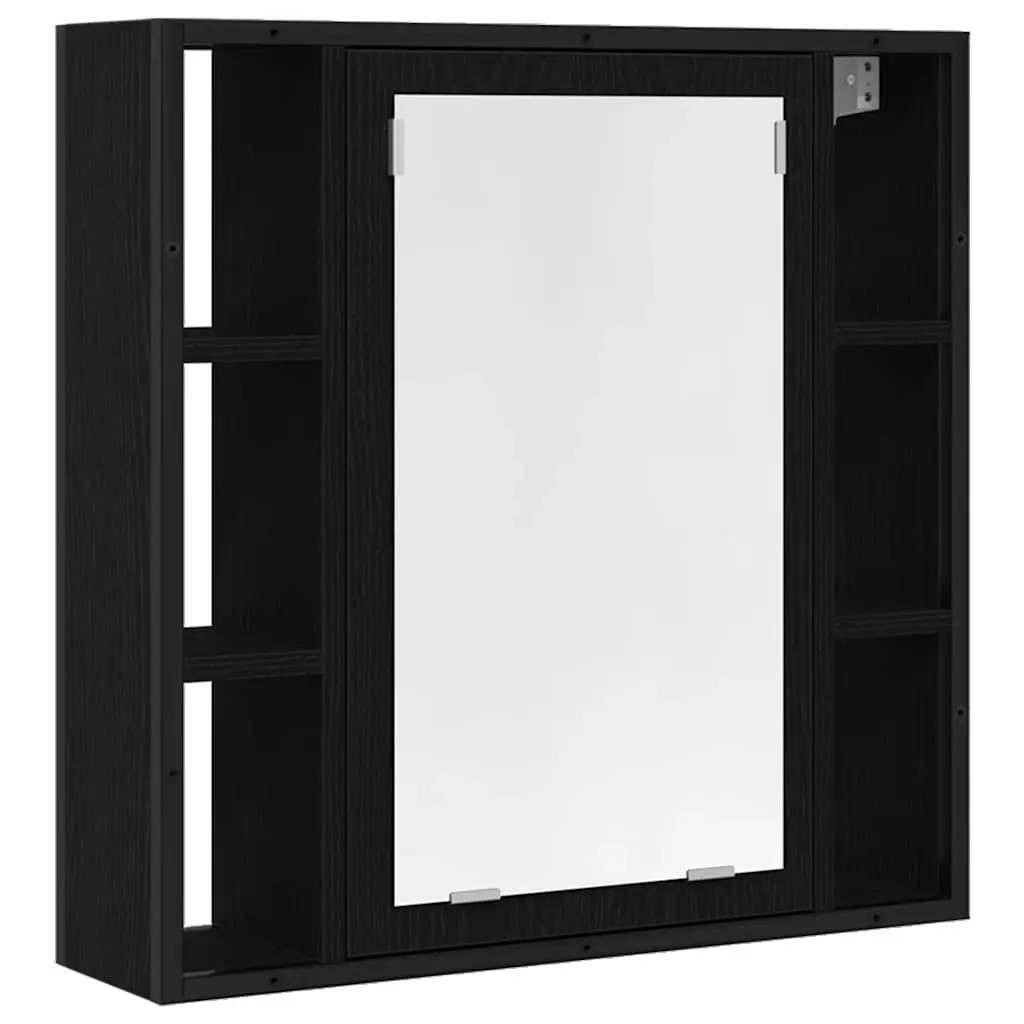 Bathroom Cabinet Wall-Mounted Engineered Wood 60x16x60cm Black