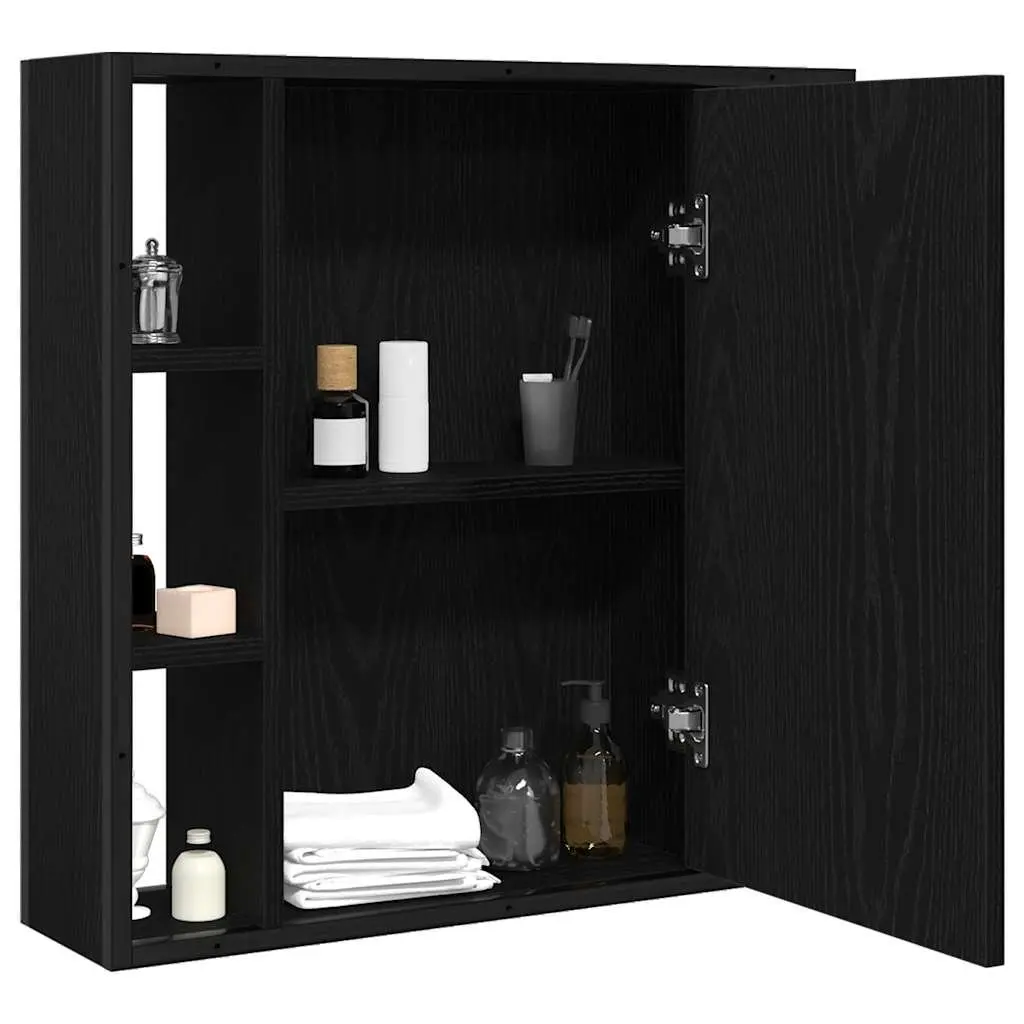 Bathroom Cabinet Wall-Mounted Engineered Wood 60x16x60cm Black