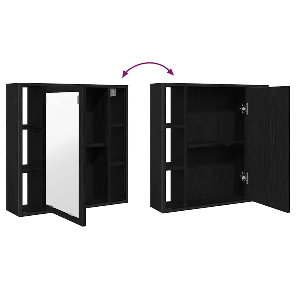 Bathroom Cabinet Wall-Mounted Engineered Wood 60x16x60cm Black