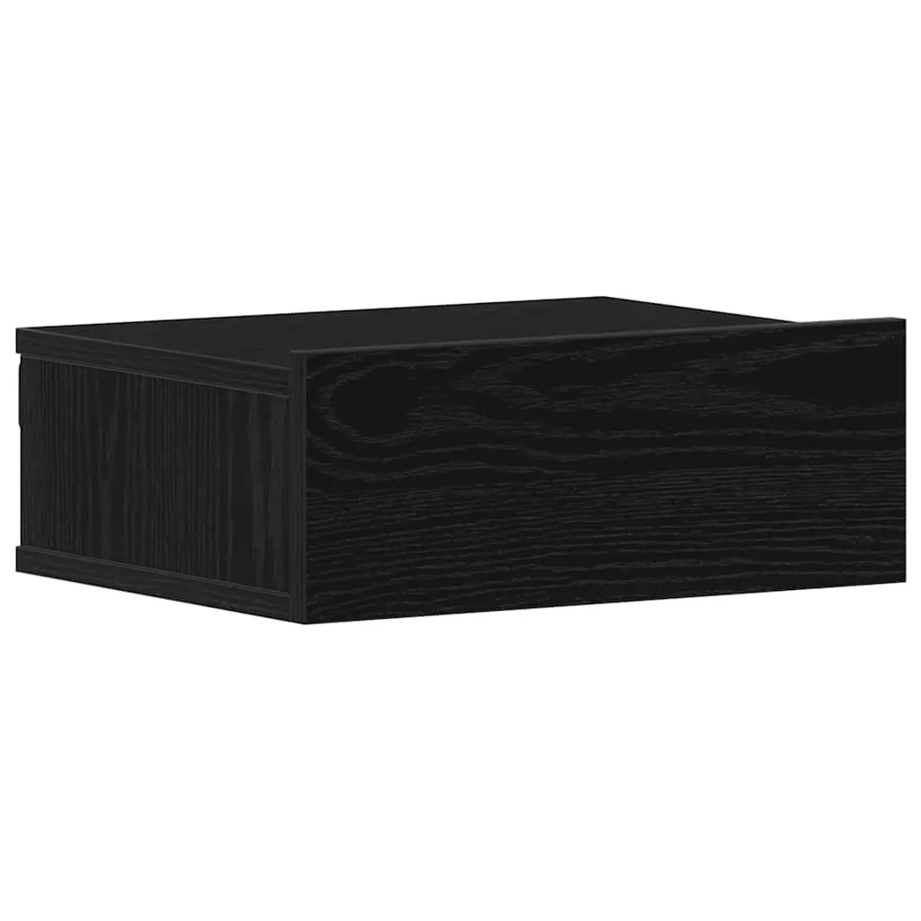 Floating Nightstand Wall-Mounted Storage Brown Engineered Wood Compact 40x32x15cm