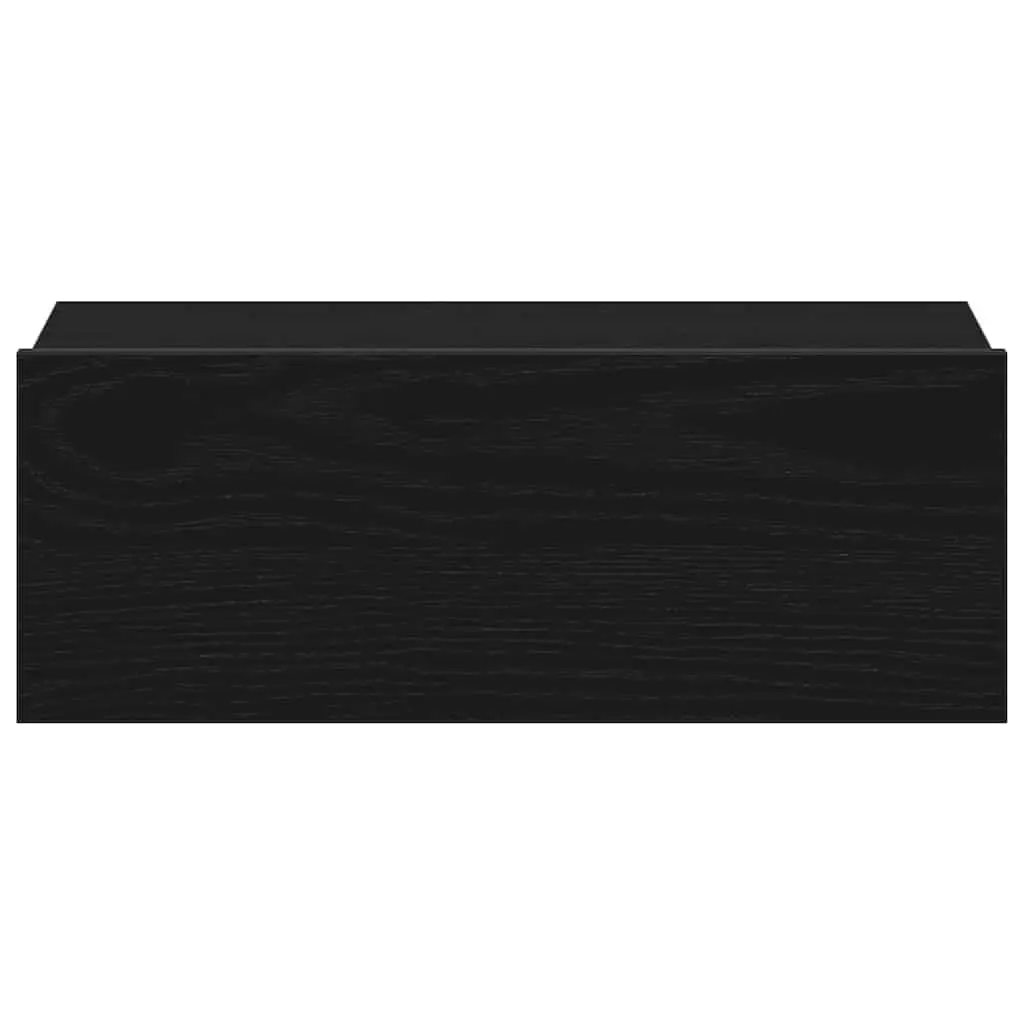 Floating Nightstand Engineered Wood Wall-Mounted Storage Cabinet 40 x 32 x 15 cm Brown 2 Piece