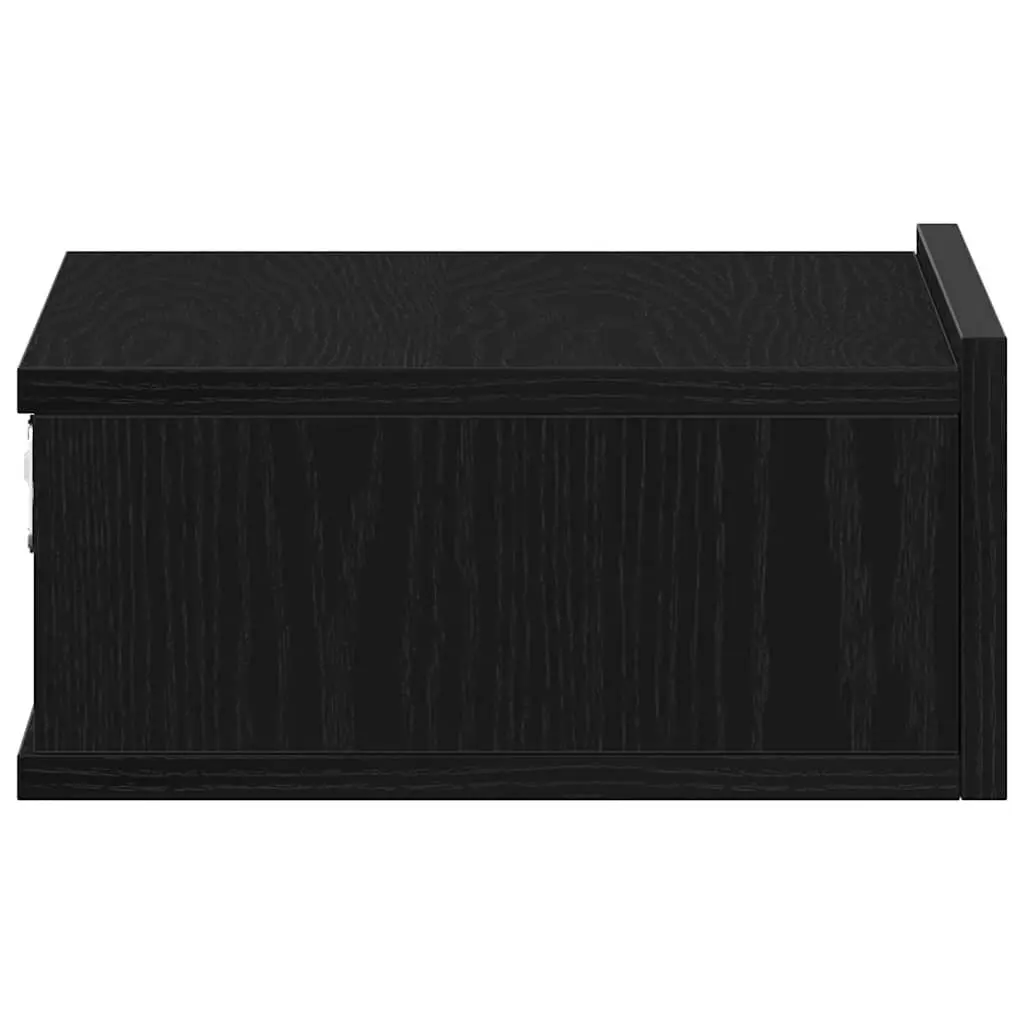 Floating Nightstand Engineered Wood Wall-Mounted Storage Cabinet 40 x 32 x 15 cm Brown 2 Piece