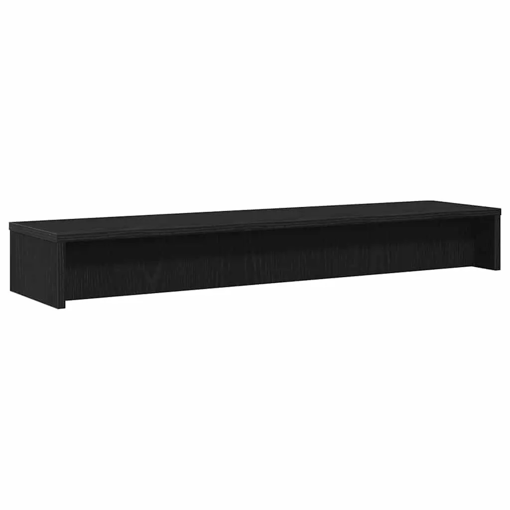 Monitor Stand Desk Organiser Black Oak Engineered Wood 100x24x13cm