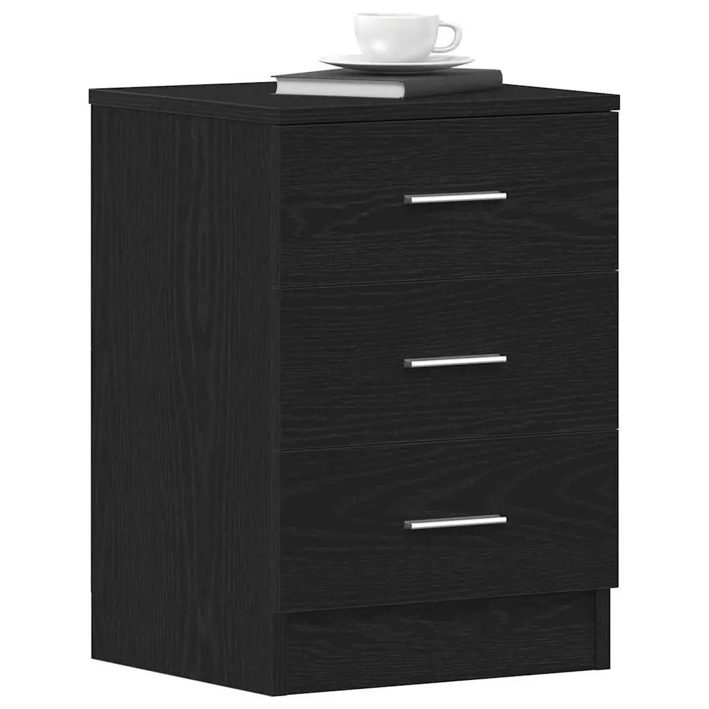 Black Oak Nightstand for Bedroom Use 38x35x55 cm