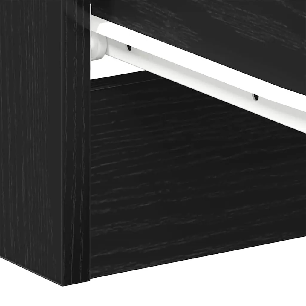 Black Oak Nightstand for Bedroom Use 38x35x55 cm