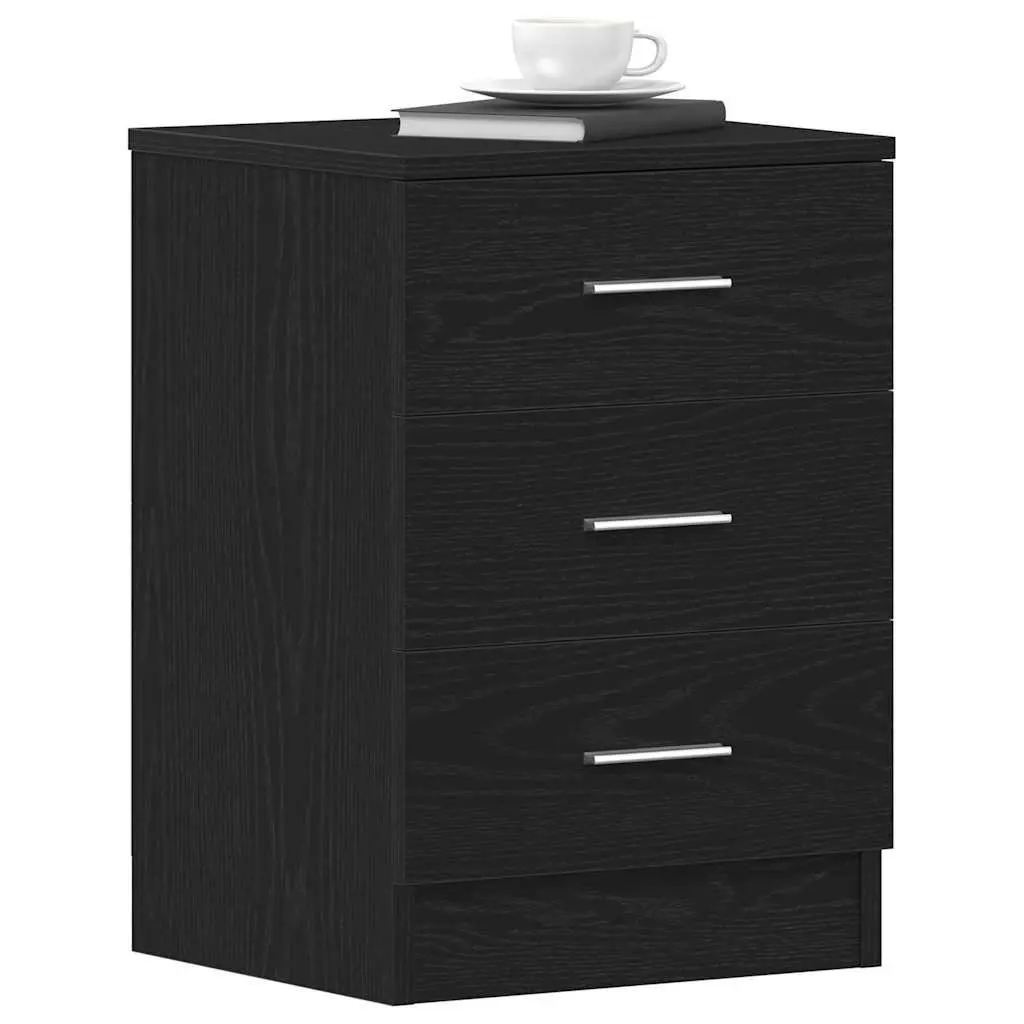 Black Oak Nightstand for Bedroom Use 38x35x55 cm
