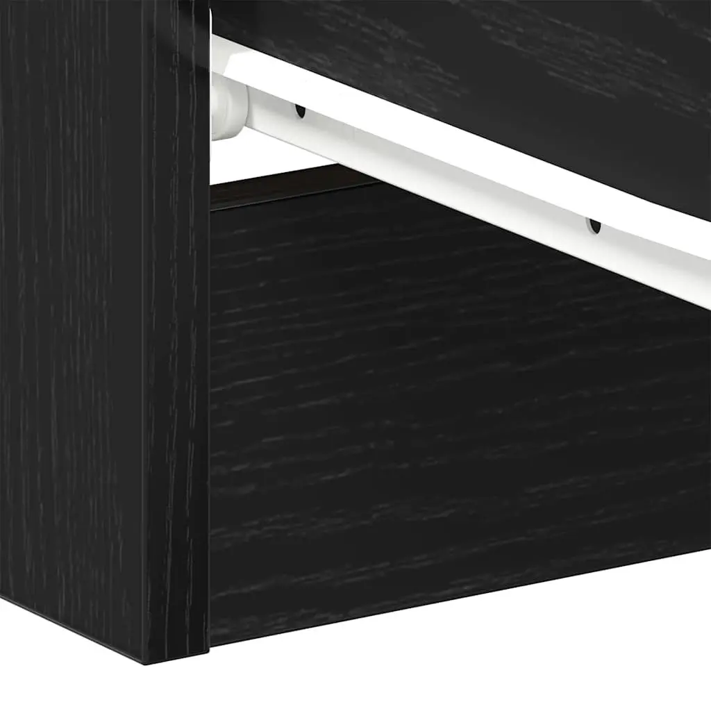 Bedside Cabinets 2 pcs Black Engineered Wood Nightstand Storage 38x35x55 cm