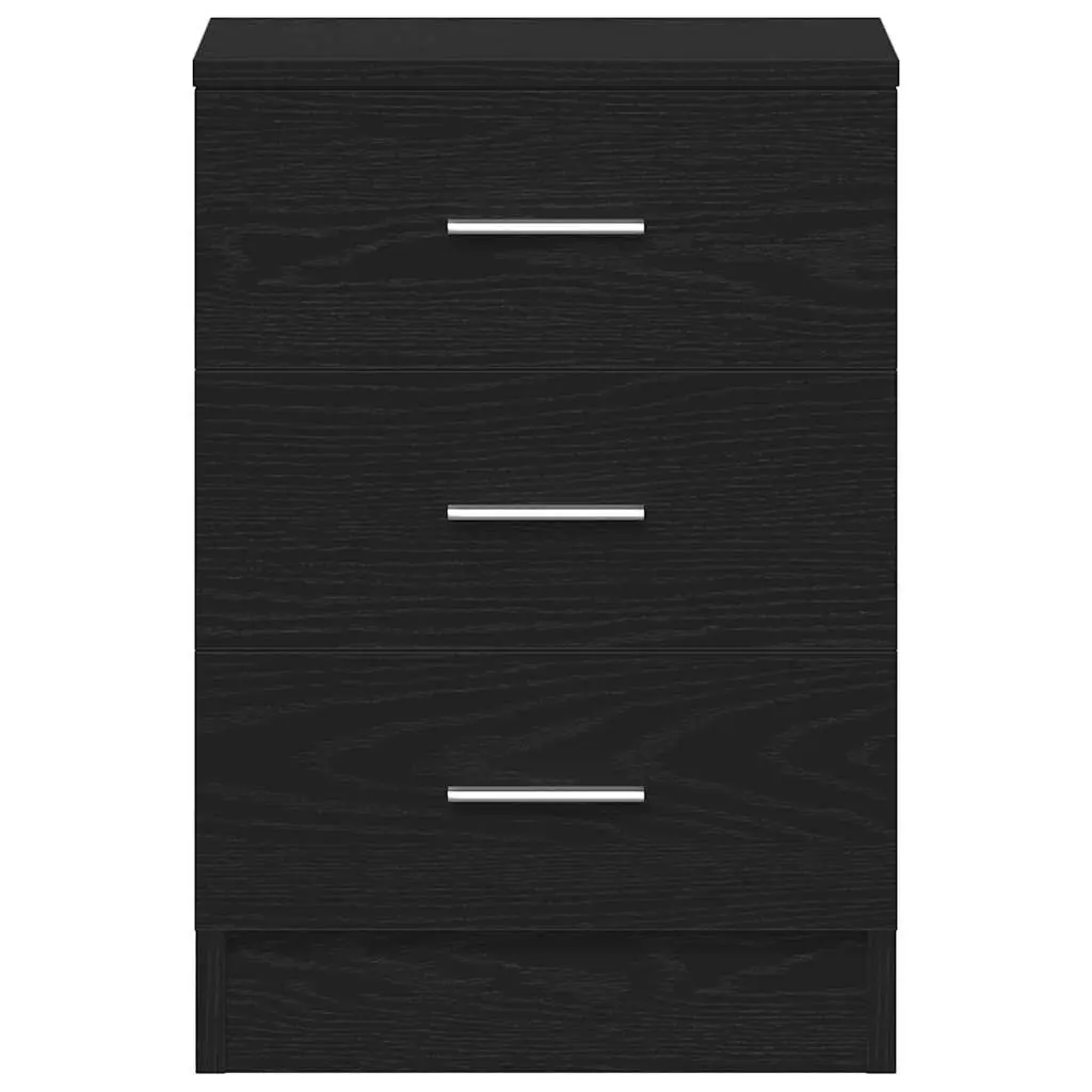Bedside Cabinets 2 pcs Black Engineered Wood Nightstand Storage 38x35x55 cm