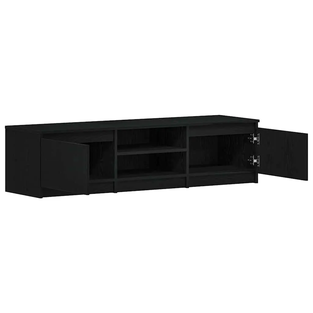 TV Cabinet Engineered Wood 140x40x36cm Black Oak Living Room Storage Unit