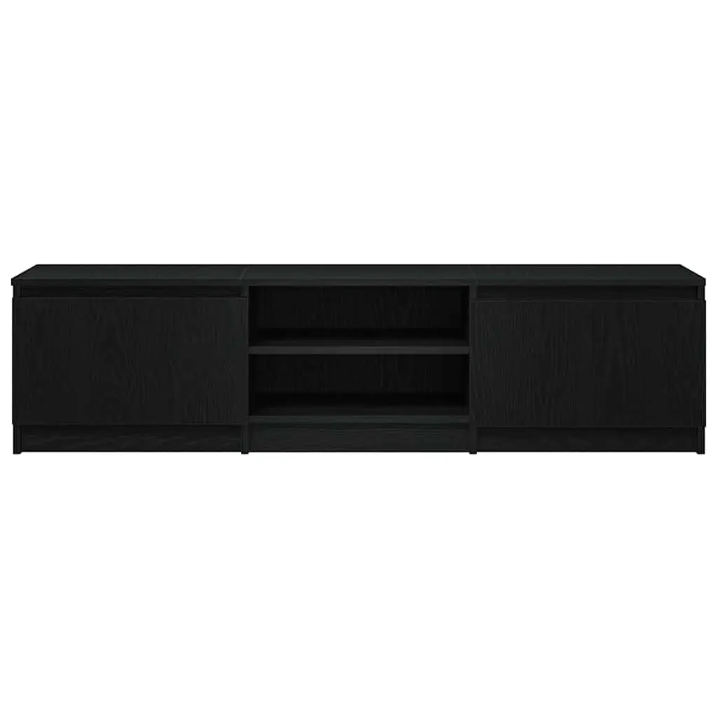TV Cabinet Engineered Wood 140x40x36cm Black Oak Living Room Storage Unit