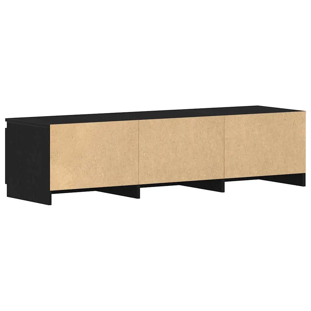 TV Cabinet Engineered Wood 140x40x36cm Black Oak Living Room Storage Unit