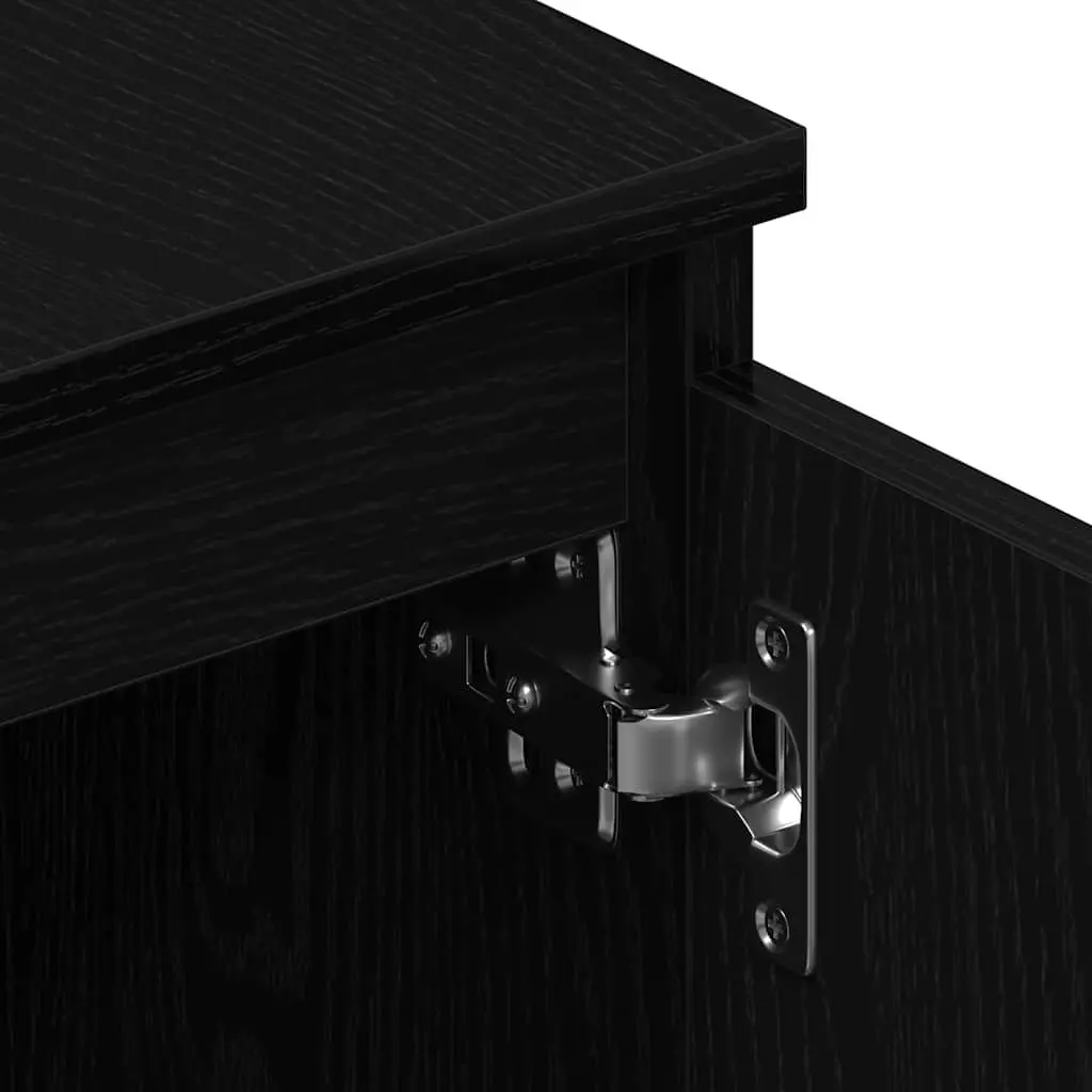 TV Cabinet Engineered Wood 140x40x36cm Black Oak Living Room Storage Unit