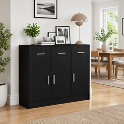 Practical Black Oak Sideboard 91x28x75 cm for Any Room