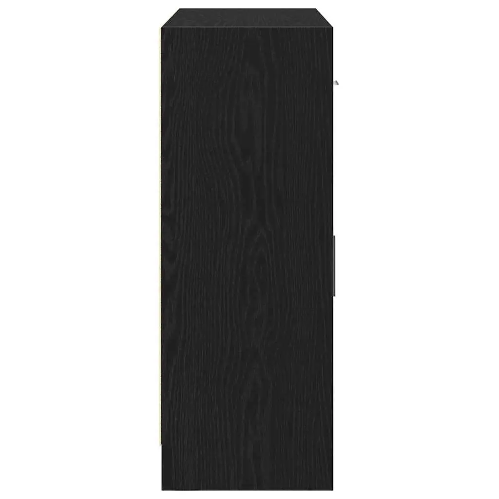 Sideboard Black Oak 91x28x75 cm Storage Cabinet Engineered Wood Dining Room