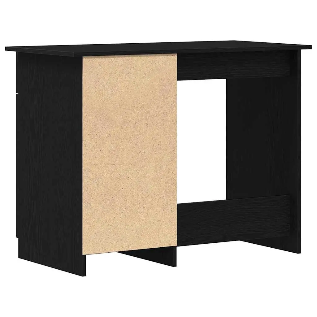 Engineered Wood Desk with Drawer Compact 100x50x76cm Black Modern Home Office